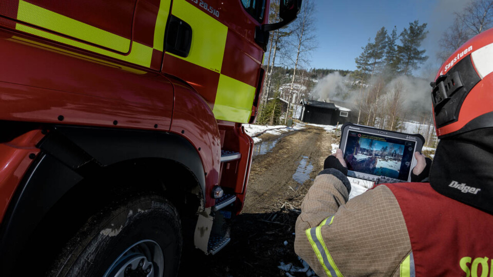 Brannøvelse der Incident Share er i bruk på Locus-terminal