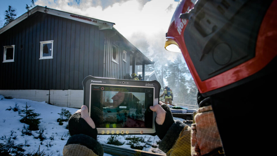 Brannøvelse der Incident Share er i bruk på Locus-terminal