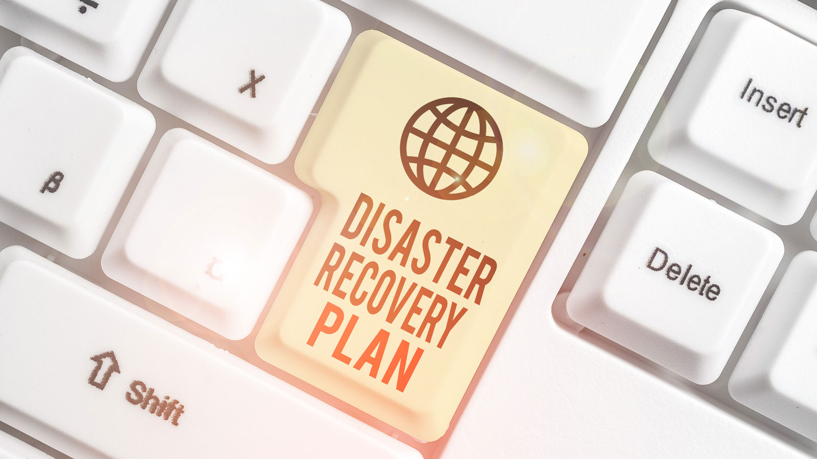 Tastatur med Disaster recovery Plan knapp