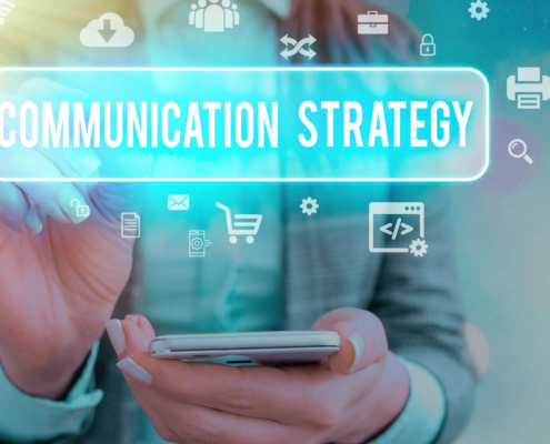 Illustrerer klikkbar skjerm om kommunikasjonsstrategi